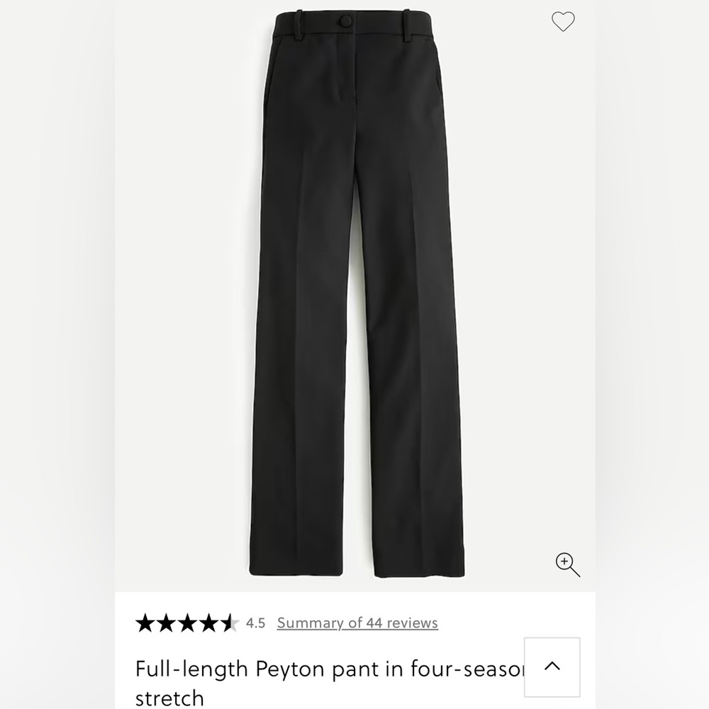 J Crew Peyton Black Full-Length high rise Pants
